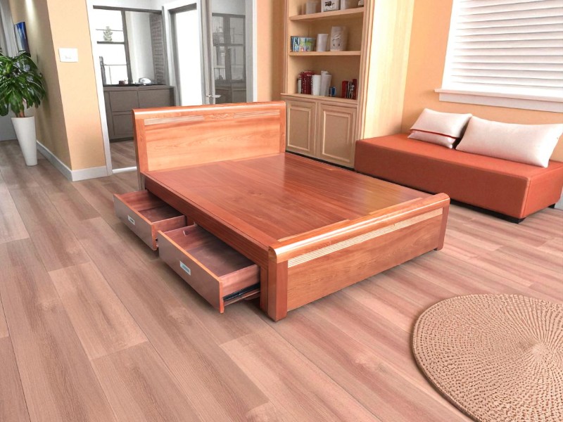 Giường có ngăn kéo 1m6