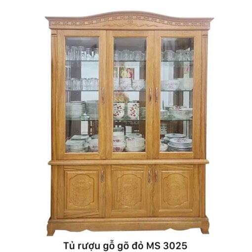 Tủ rượu gỗ gõ đỏ tự nhiên