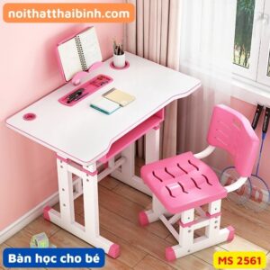 Bàn học cho bé màu hồng