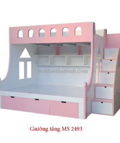 Giường tầng màu hồng đẹp