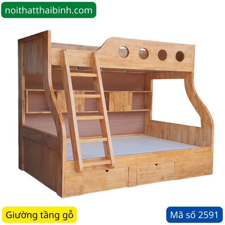 Giường tầng gỗ 1 2m