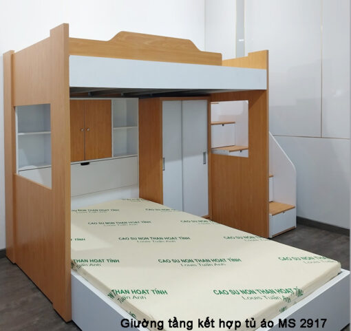 giường tầng kết hợp tủ quần áo
