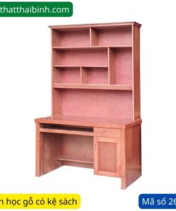 Bàn học gỗ có kệ sách