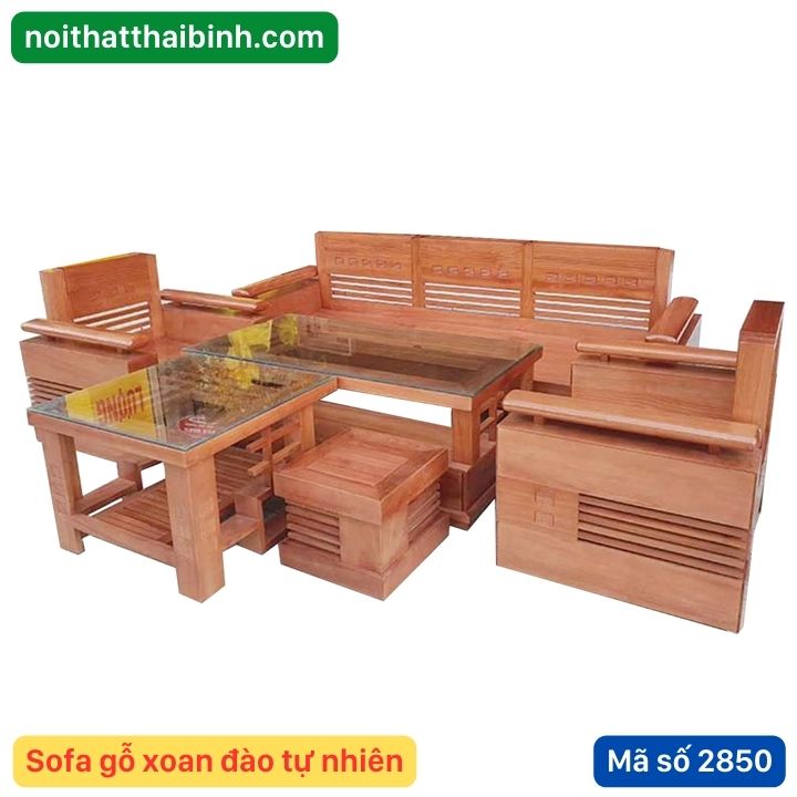 Sofa gỗ xoan đào tự nhiên