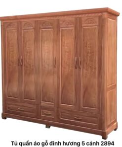 Tủ quần áo gỗ đinh hương 5 cánh