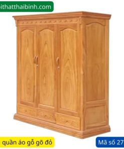 Tủ quần áo gỗ gõ đỏ 1m8