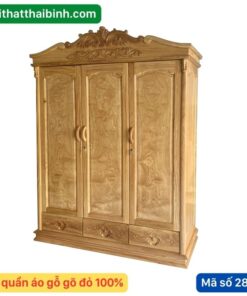 Tủ quần áo gỗ gõ đỏ 4 cánh
