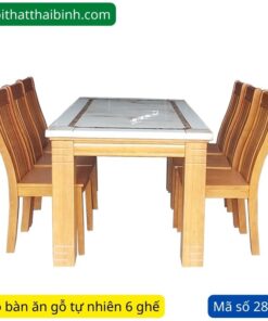 Bộ bàn ăn gỗ mặt đá 6 ghế