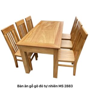 Bộ bàn ăn gỗ gõ đỏ 6 ghế