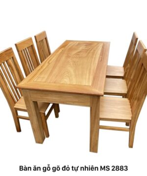 Bộ bàn ăn gỗ gõ đỏ 6 ghế