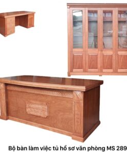 Bộ bàn làm việc tủ tài liệu gỗ tự nhiên