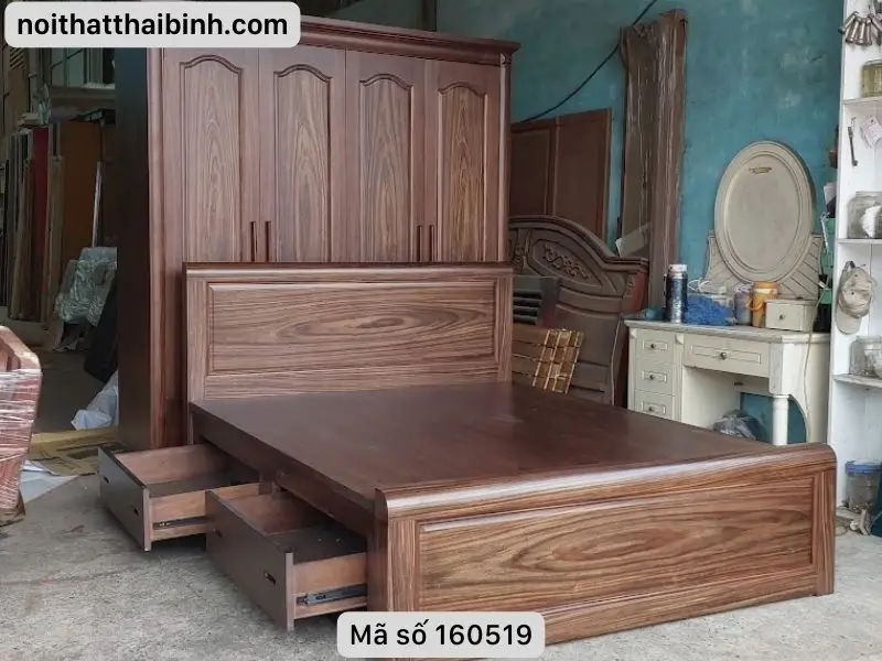 Giường Ngủ Gỗ Gõ Đỏ Cao Cấp