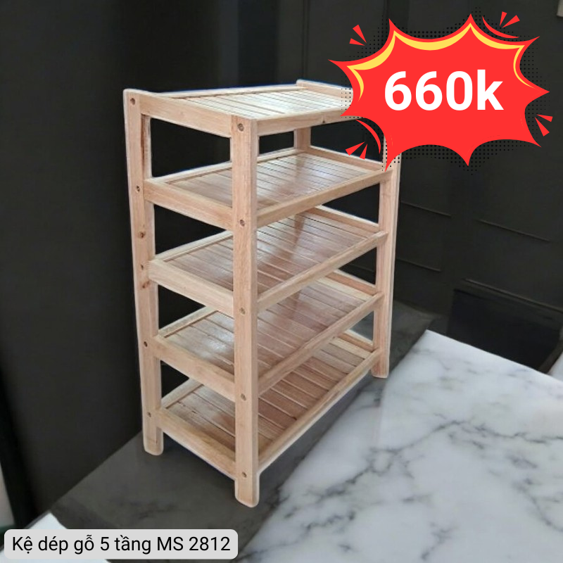 Kệ dép gỗ 5 tầng 860,000đ giảm còn 660,000đ