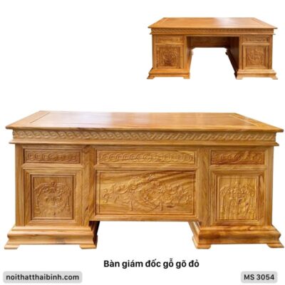 Bàn giám đốc gỗ gõ đỏ MS 3054