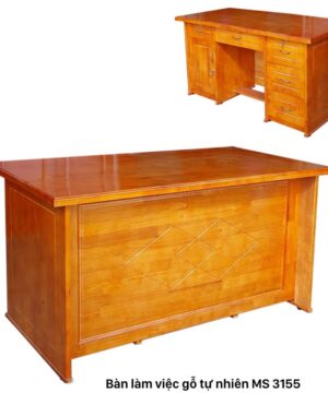 Bàn làm việc gỗ cao su MS 3155 | Giao hàng hỏa tốc Tphcm