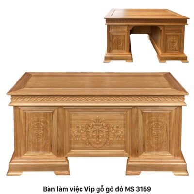 Bàn làm việc văn phòng đẹp gỗ gõ đỏ MS 3159