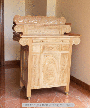 Bàn thờ gia tiên 2 tầng gỗ gõ đỏ MS 3233