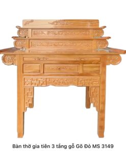 Bàn thờ 3 tầng gỗ gõ đỏ MS 3149 | GIAO HỎA TỐC TPHCM