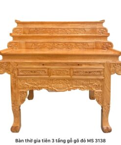Bàn thờ gia tiên gỗ gõ đỏ 3 tầng MS 3138 | GIAO HỎA TỐC TPHCM
