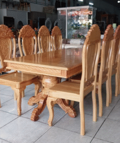 Bộ bàn ăn 8 ghế gỗ gõ đỏ MS 3197