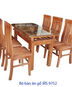 Bộ bàn ăn gỗ xoan đào MS 9752 Giá bộ = 10.500.000 - Tặng kính bàn 8 ly