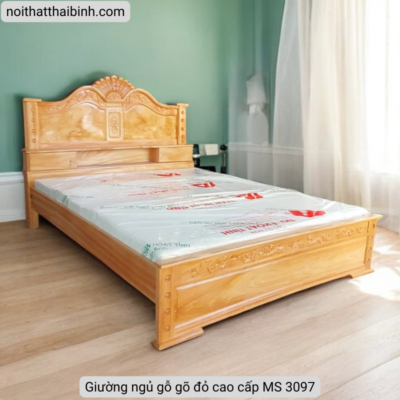 Giường ngủ gỗ gõ đỏ cao cấp MS 3097