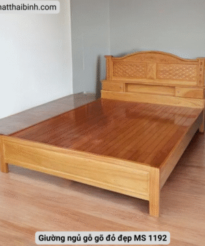 Giường ngủ gỗ gõ đỏ đẹp MS 1192