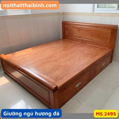 Giường ngủ gỗ hương đá vạt phản MS 2495