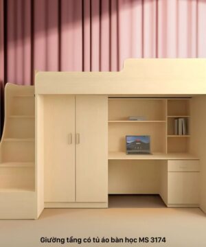 Giường tầng có bàn học ở dưới MS 3174