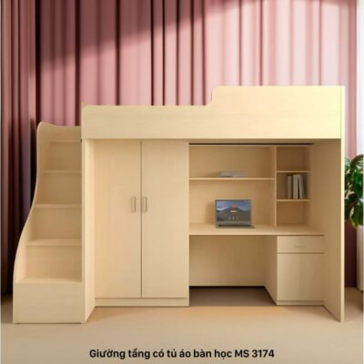 Giường tầng có bàn học ở dưới MS 3174