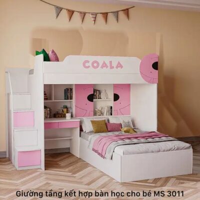 Giường tầng kết hợp bàn học trẻ em MS 3011