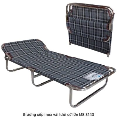 Giường xếp inox vải lưới cỡ lớn MS 3143 | GIAO HỎA TỐC TPHCM