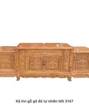 Kệ tivi gỗ gõ đỏ tự nhiên MS 3147