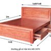 Giường có hộc kéo gỗ tự nhiên vân hương đá MS 3070 - Hình ảnh 7