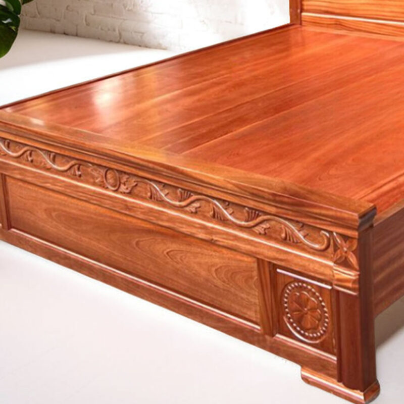 Mẫu giường gỗ xoan đào đẹp MS 3187 - Hình ảnh 2