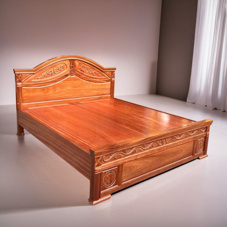 Mẫu giường gỗ xoan đào đẹp MS 3187