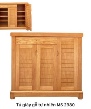 Mẫu tủ giày gỗ tự nhiên MS 2980