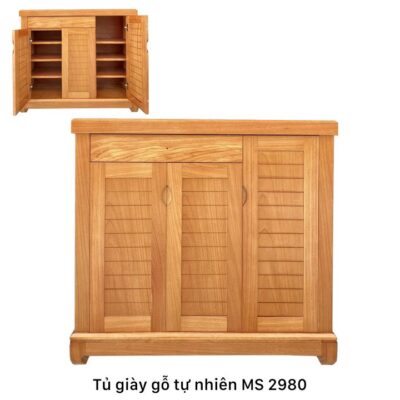 Mẫu tủ giày gỗ tự nhiên MS 2980