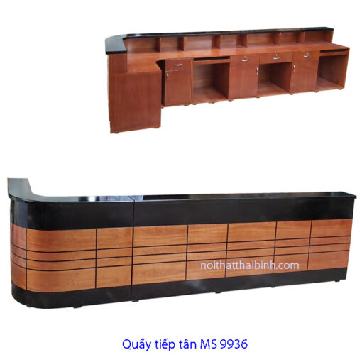 Quầy tiếp tân dài MS 9936 Giá bán = 27.000.000 đ