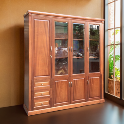 Tủ tài liệu gỗ xoan đào tự nhiên MS 3192