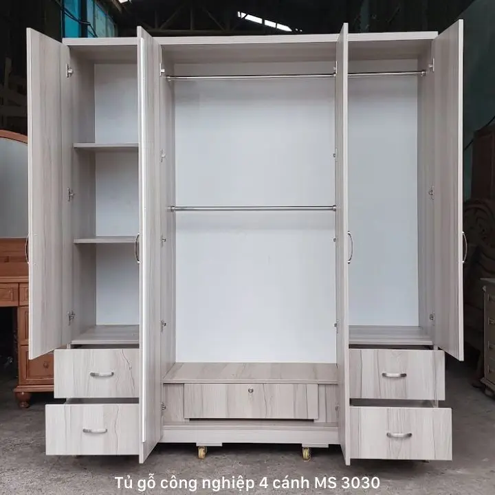 Tủ gỗ công nghiệp 4 cánh MS 3030 - Ảnh 3