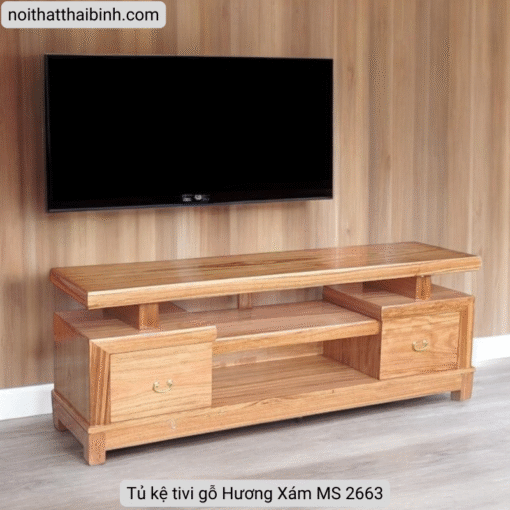 Tủ kệ tivi gỗ Hương Xám MS 2663