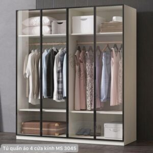 Tủ quần áo 4 cửa kính MS 3045