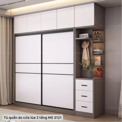 Tủ quần áo cửa lùa 2 tầng MS 3121
