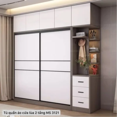 Tủ quần áo cửa lùa 2 tầng MS 3121