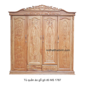 Tủ quần áo gỗ gõ đỏ MS 1787