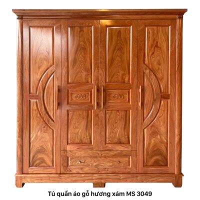 Tủ áo gỗ hương xám 4 cánh MS 3049