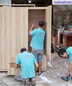 Tủ quần áo melamine đẹp làm theo yêu cầu
