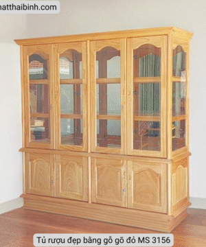 Tủ rượu đẹp bằng gỗ gõ đỏ MS 3156