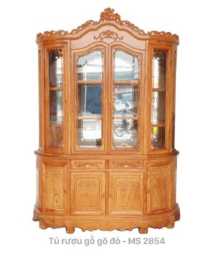 Tủ rượu gỗ gõ đỏ 1m8 MS 2853